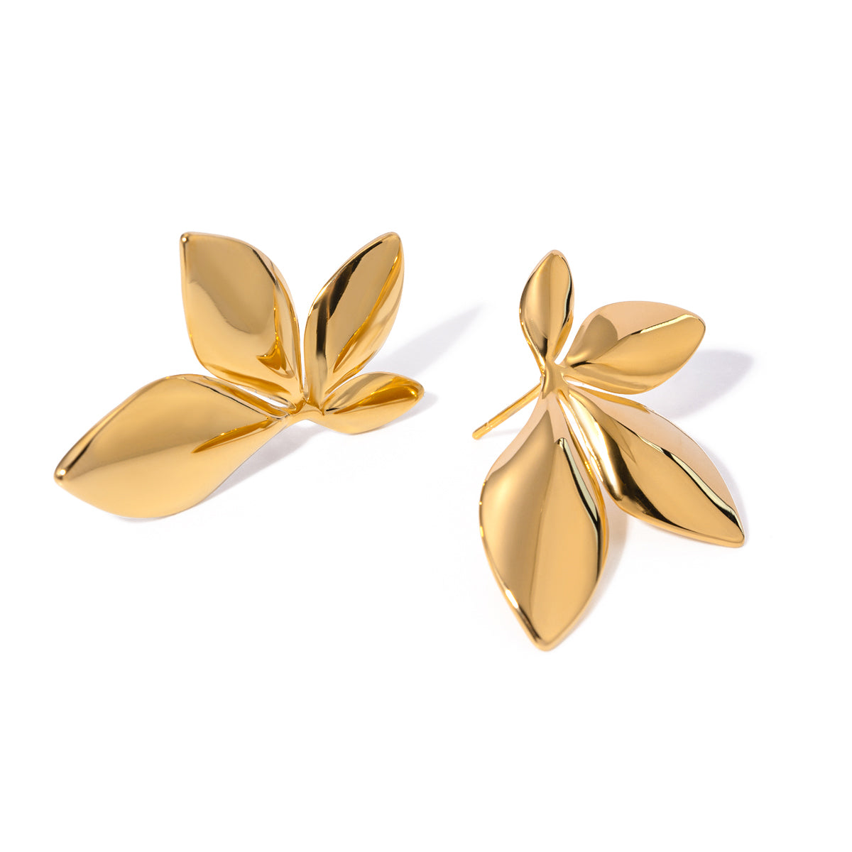 Boucles d’Oreilles Feuilles d’Or