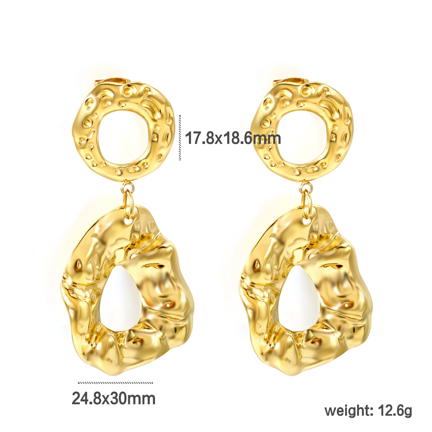 Boucles d’Oreilles Sculptées Dorées