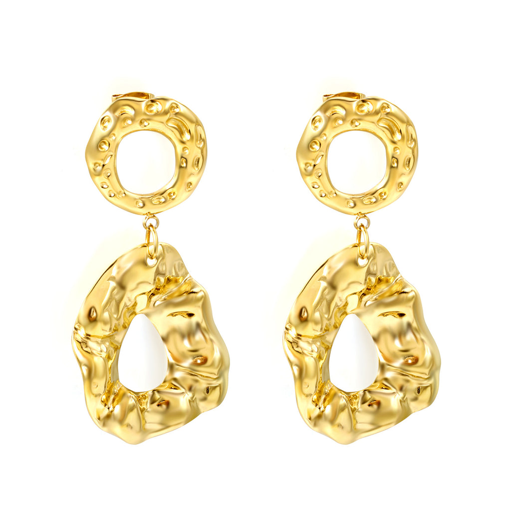 Boucles d’Oreilles Sculptées Dorées