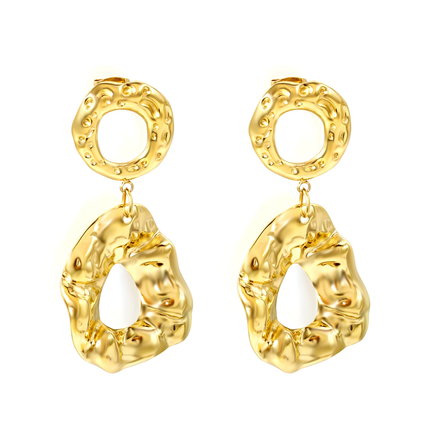 Boucles d’Oreilles Sculptées Dorées