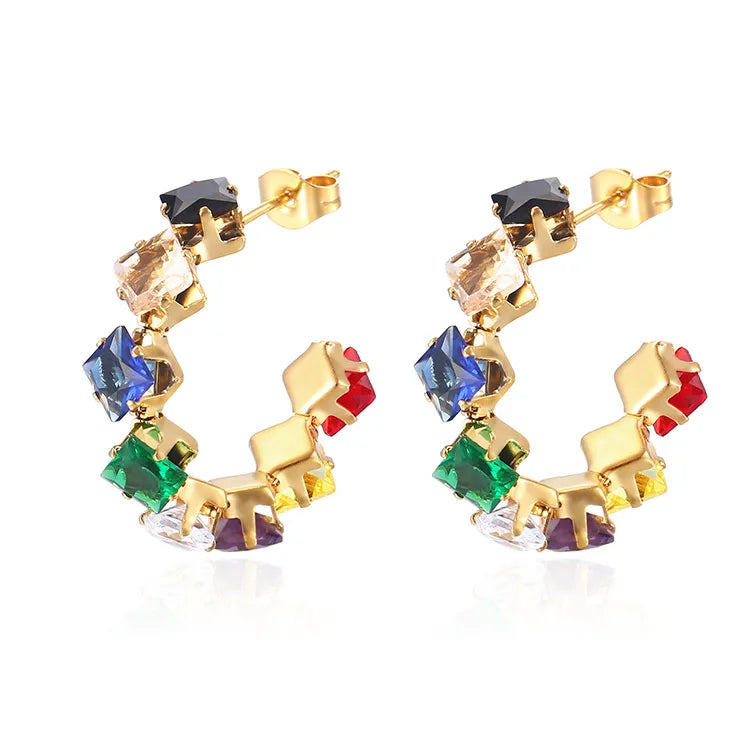 Boucles d’Oreilles Créoles Arc-en-Ciel