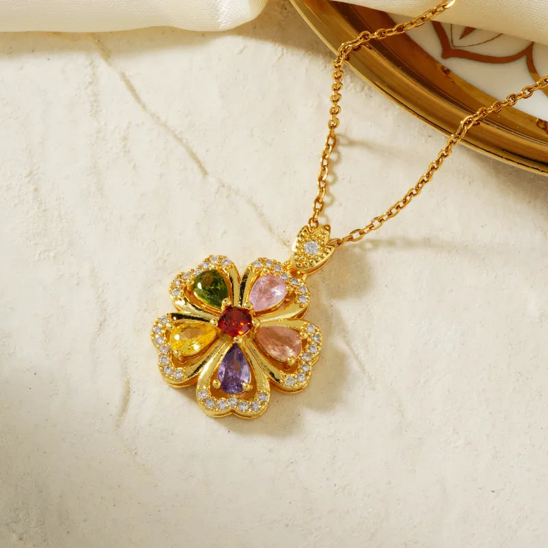 Collier Fleur Éclat Multicolore