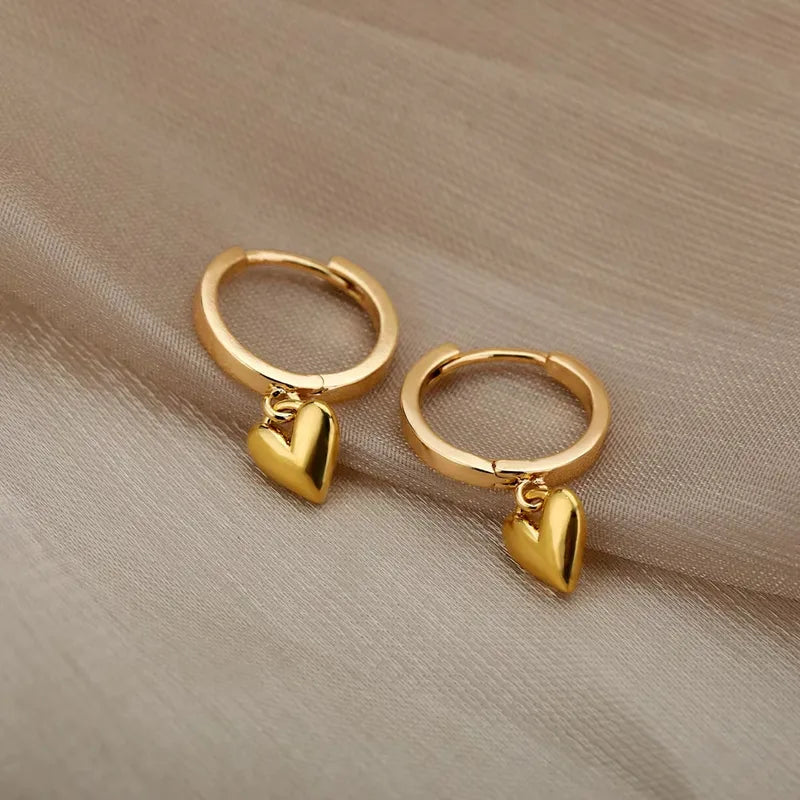 Boucles d’Oreilles Cœur Doré