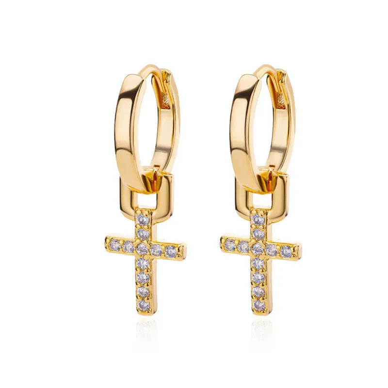 Boucles d’Oreilles Croix Éclatantes