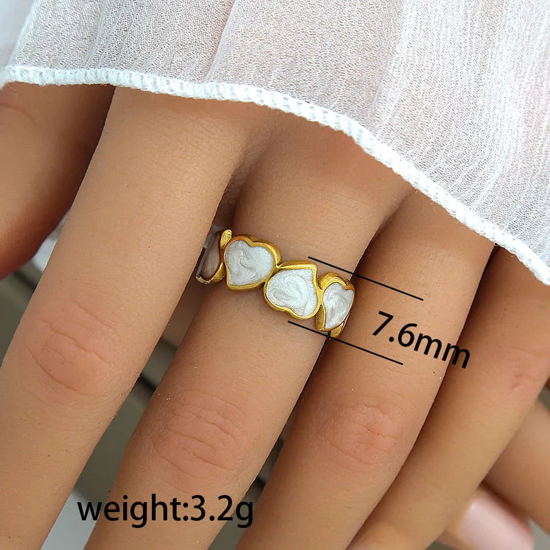 Bague Cœurs Nacrés