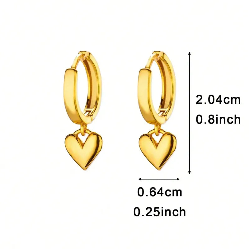 Boucles d’Oreilles Cœur Doré
