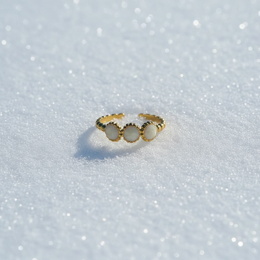 Bague 3 Lunes Nacrées sur neige