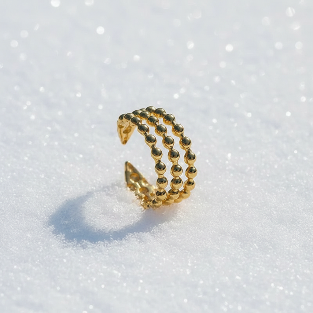 Bague Perles d'Or sur neige
