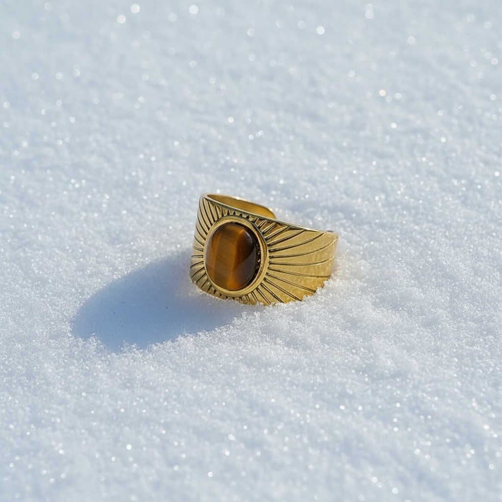 Bague Soleil de Tigre sur neige