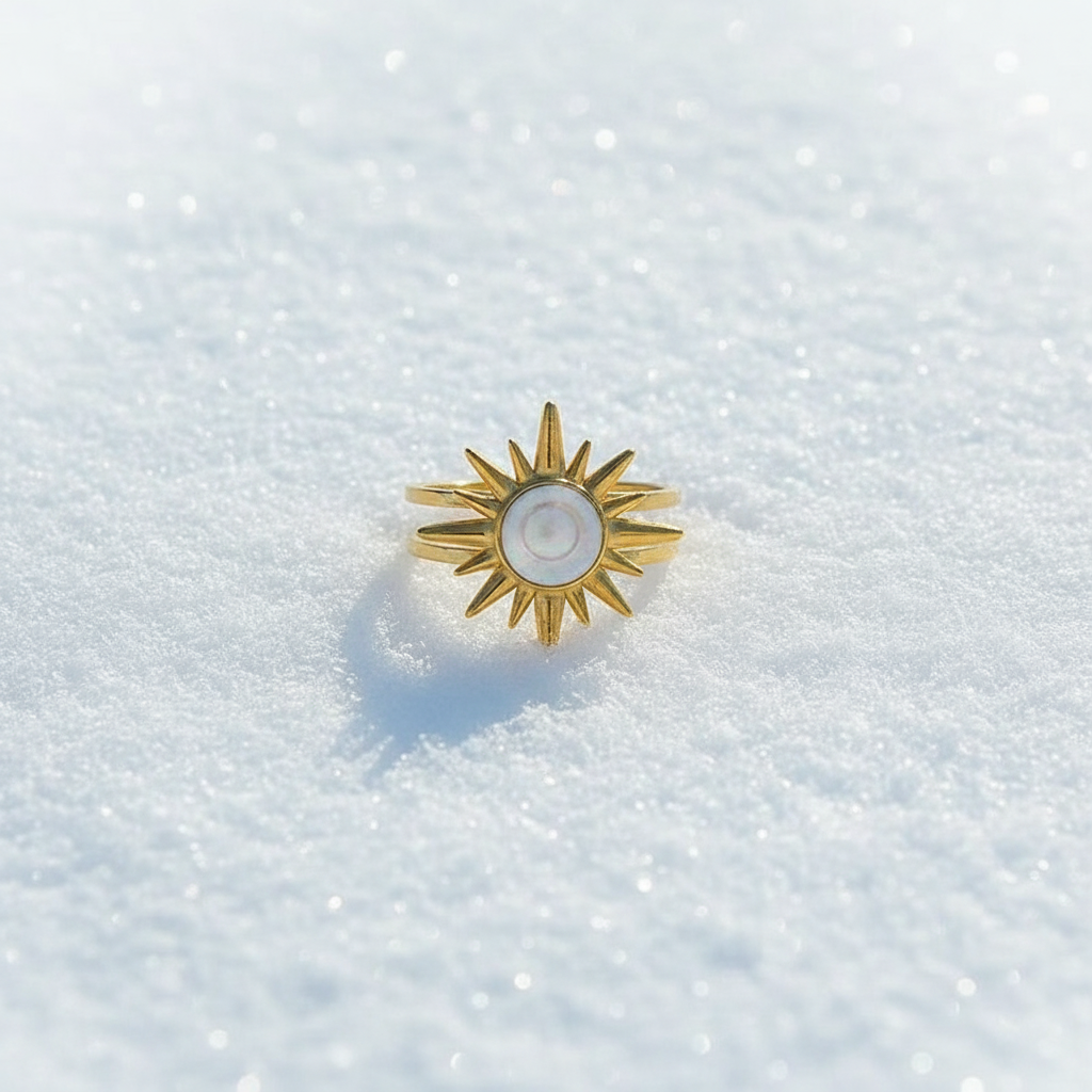 Bague Soleil Nacré sur neige