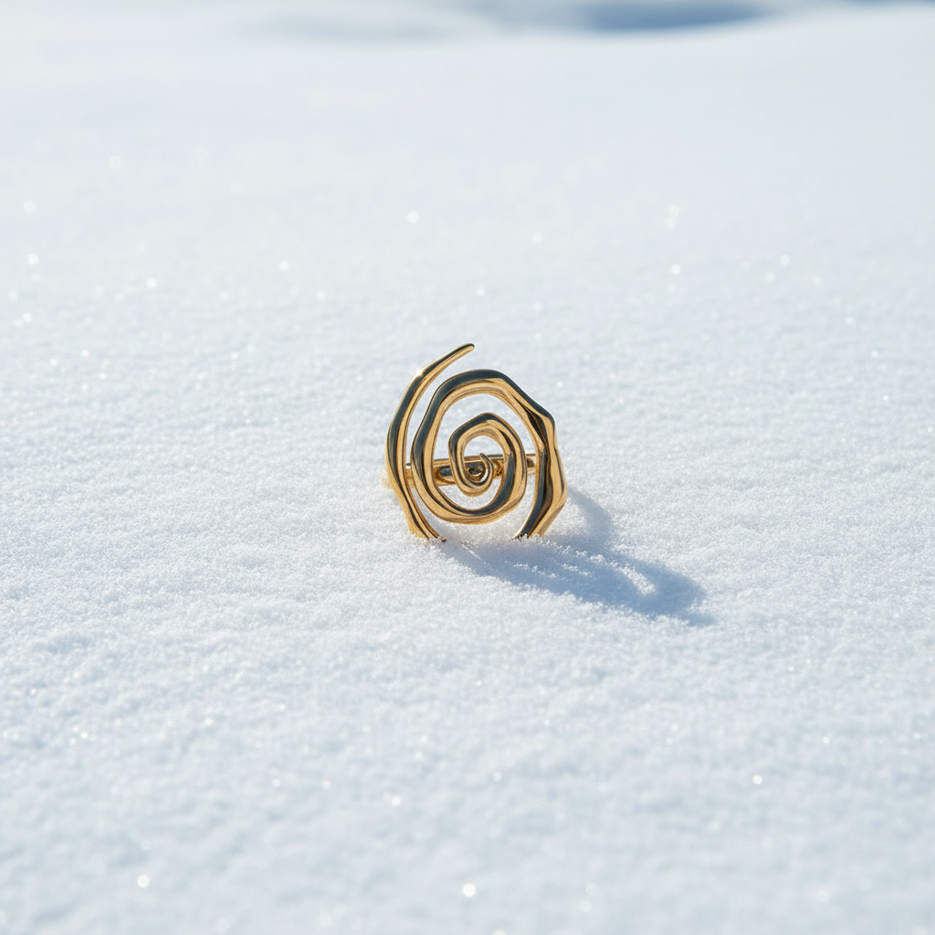 Bague spirale sur neige