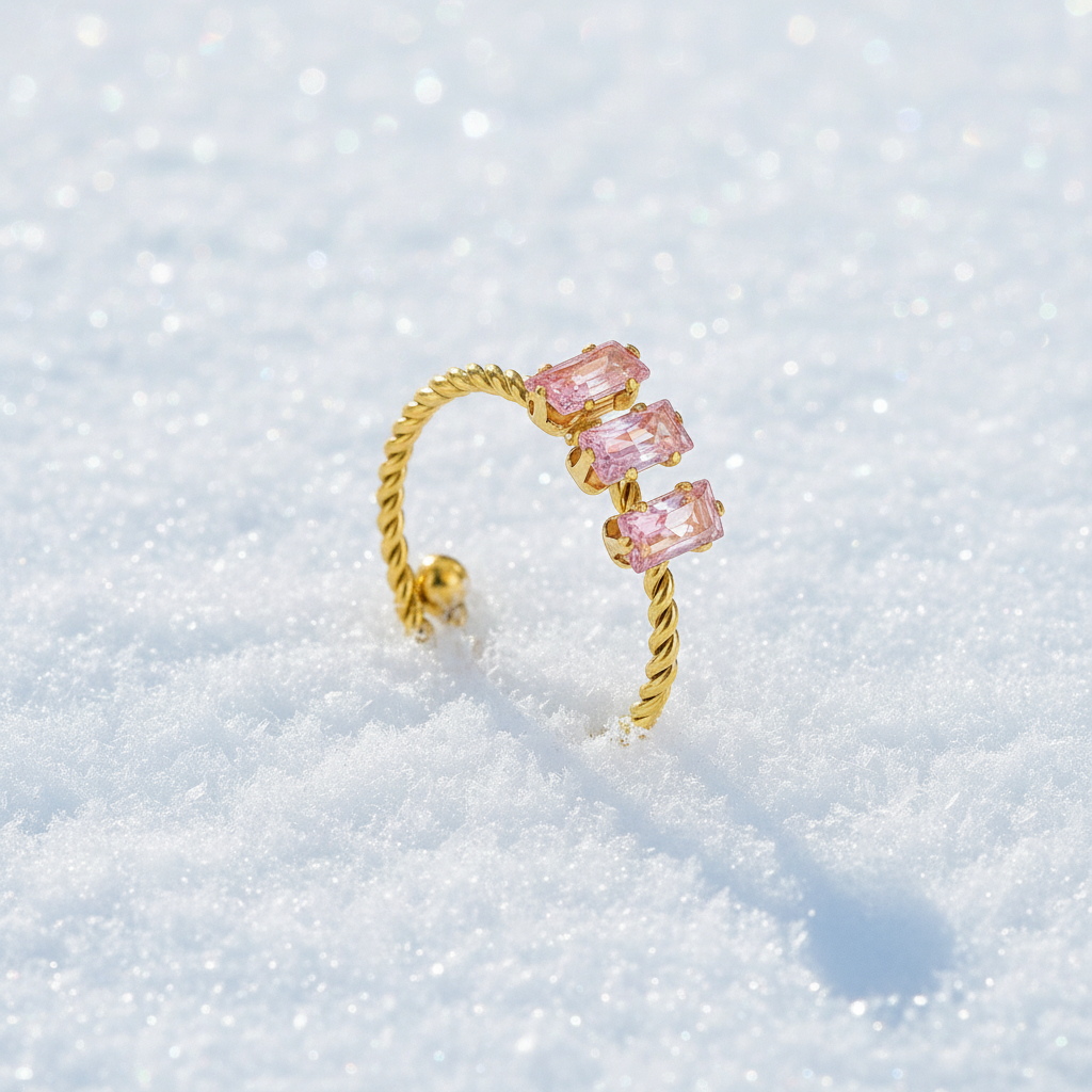 Bague Trio Rosé sur neige