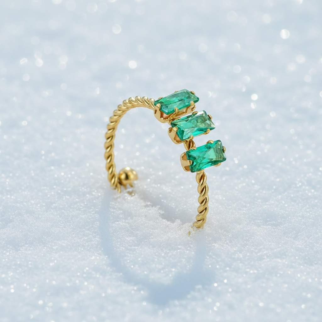 Bague Trio Vert sur neige