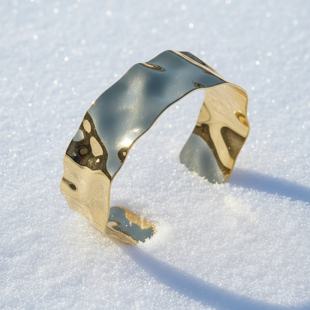 Bracelet Onde Dorée sur neige