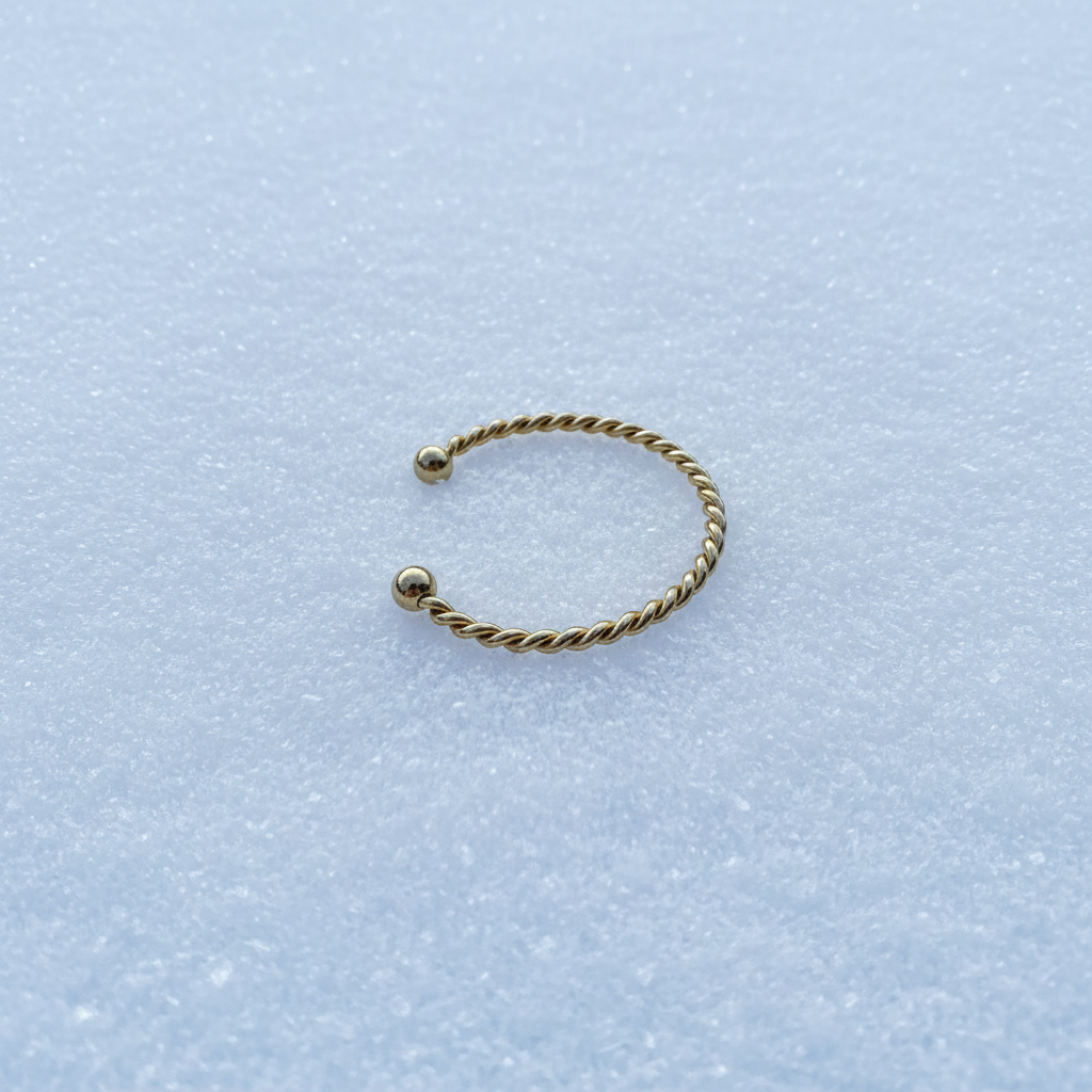 Bracelet Torsade Dorée sur neige