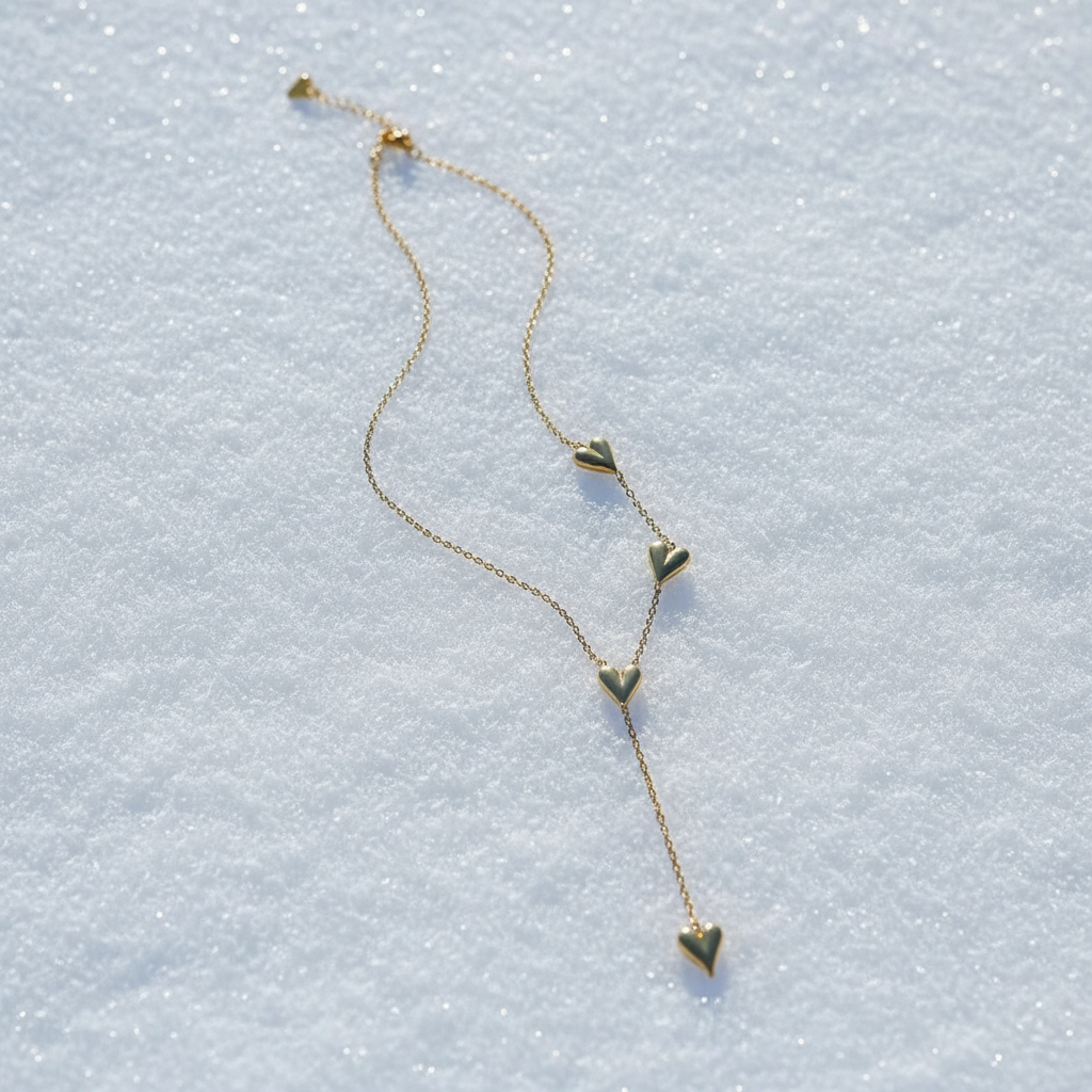 Collier Cascade de Cœurs sur neige